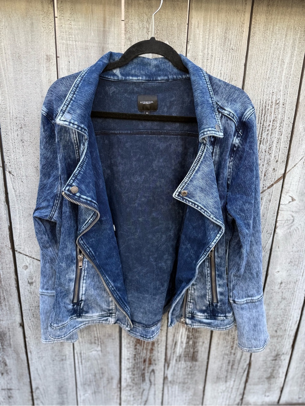 Liverpool Bradford Moto Denim Jacket XL | Like New - Picture 2 of 16